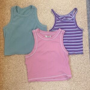 Bundle of Sleeveless Tops - Pink, Green, and Purple